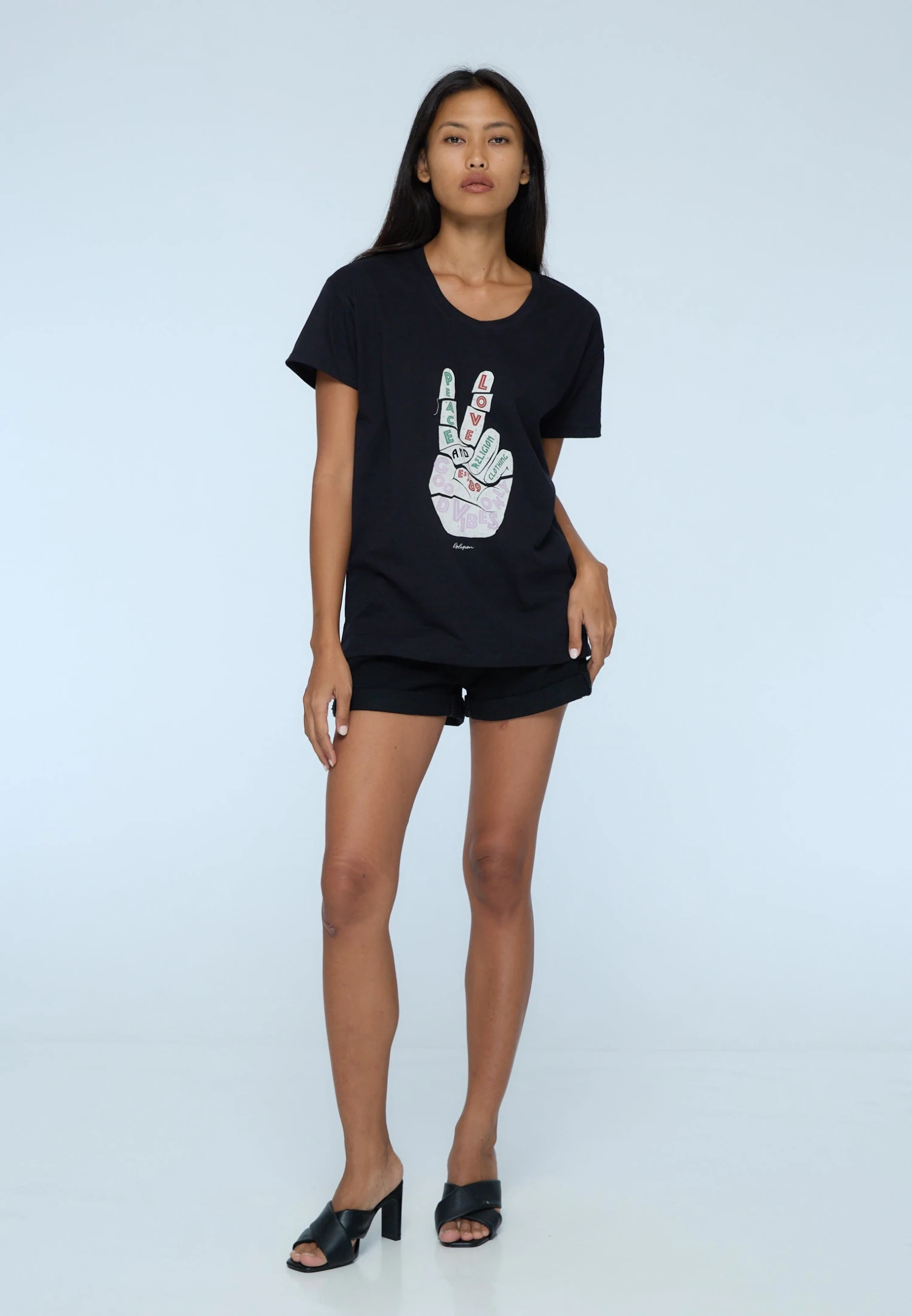 ROCK T-SHIRT PEACE BLACK 4 ROCK T-SHIRT PEACE BLACK - Image 2