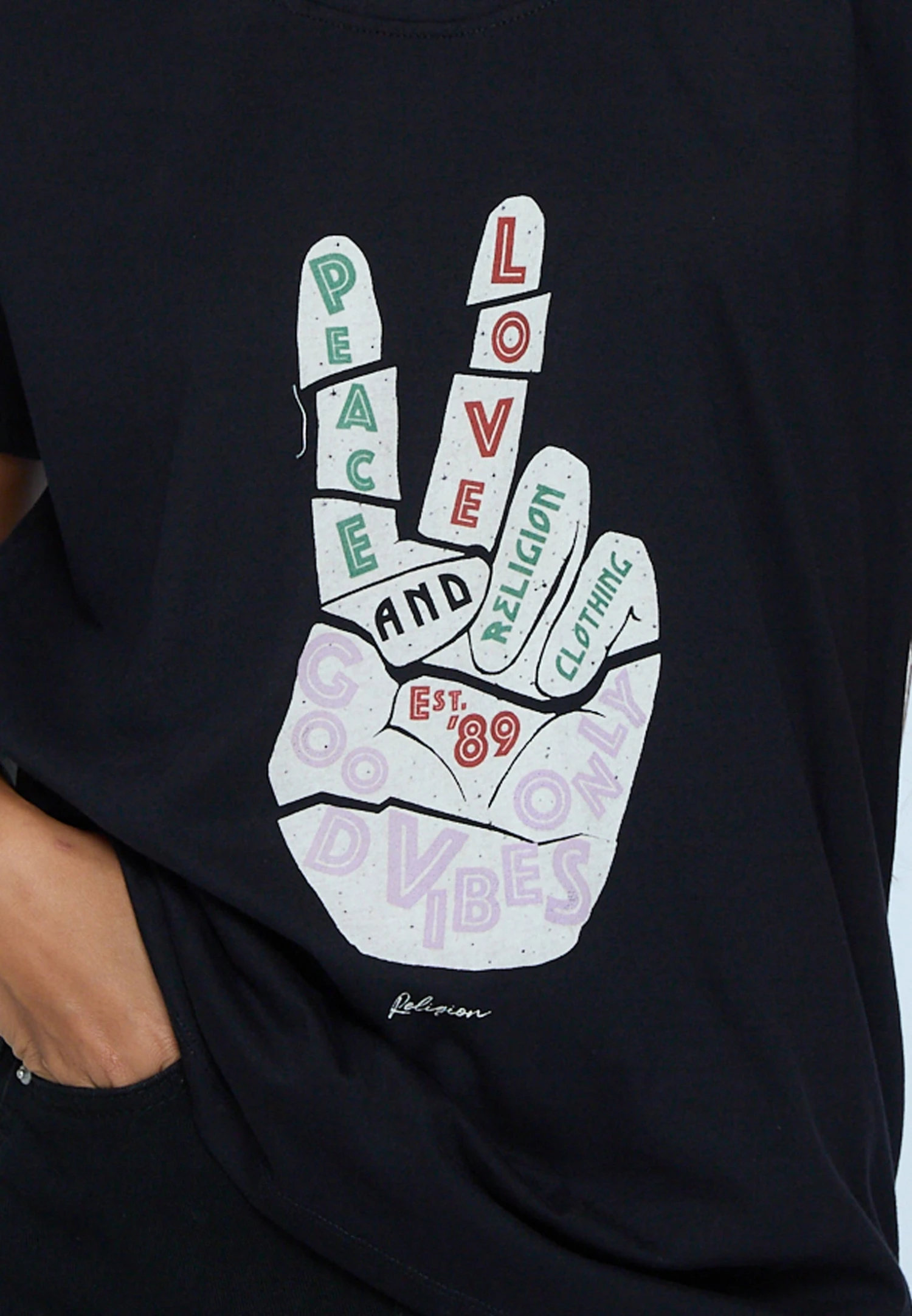 ROCK T-SHIRT PEACE BLACK 5 ROCK T-SHIRT PEACE BLACK - Image 3