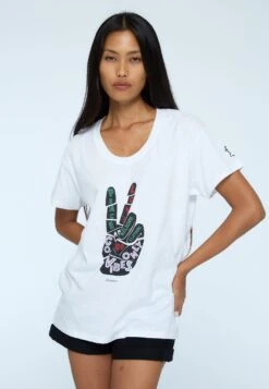 ROCK T-SHIRT PEACE WHITE -Religion Clothing 07BRKT17WHITE1