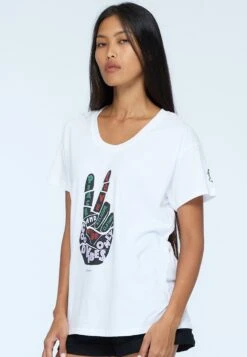 ROCK T-SHIRT PEACE WHITE -Religion Clothing 07BRKT17WHITE3