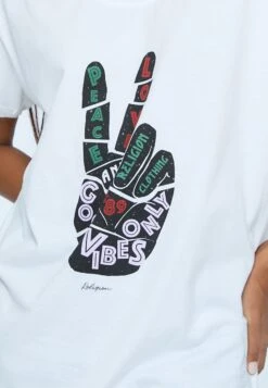 ROCK T-SHIRT PEACE WHITE -Religion Clothing 07BRKT17WHITE4