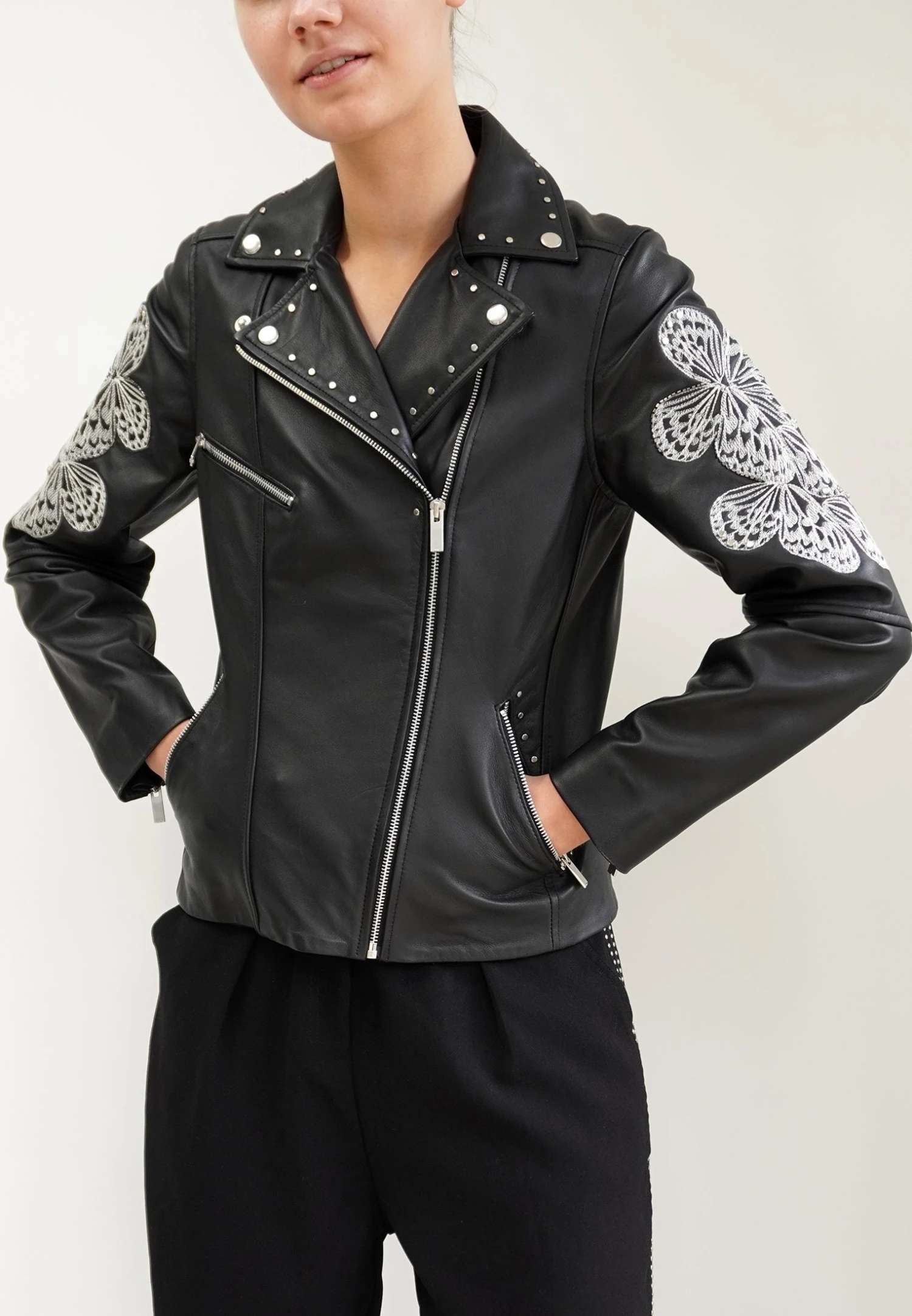 AERIAL LEATHER JACKET BLACK 4 AERIAL LEATHER JACKET BLACK - Image 2