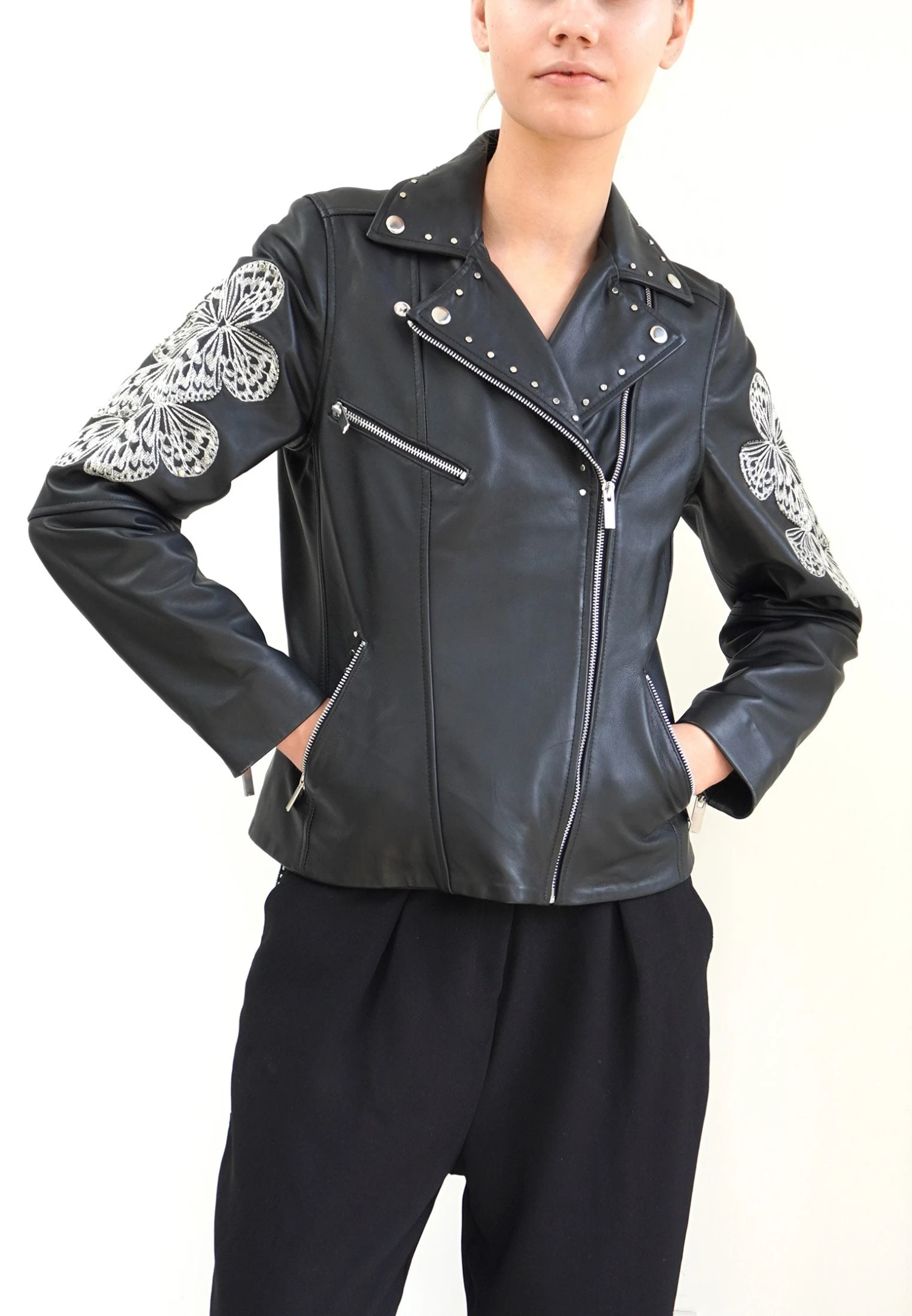 AERIAL LEATHER JACKET BLACK 8 AERIAL LEATHER JACKET BLACK - Image 6