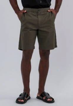 ELASTICATED LONGLINE CHINO SHORTS KHAKI