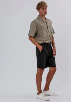ELASTICATED LONGLINE CHINO SHORTS BLACK 11 ELASTICATED LONGLINE CHINO SHORTS BLACK -Religion Clothing 15EELP24 ELASTICATED LONGLINE CHINO SHORTS BLACK 18