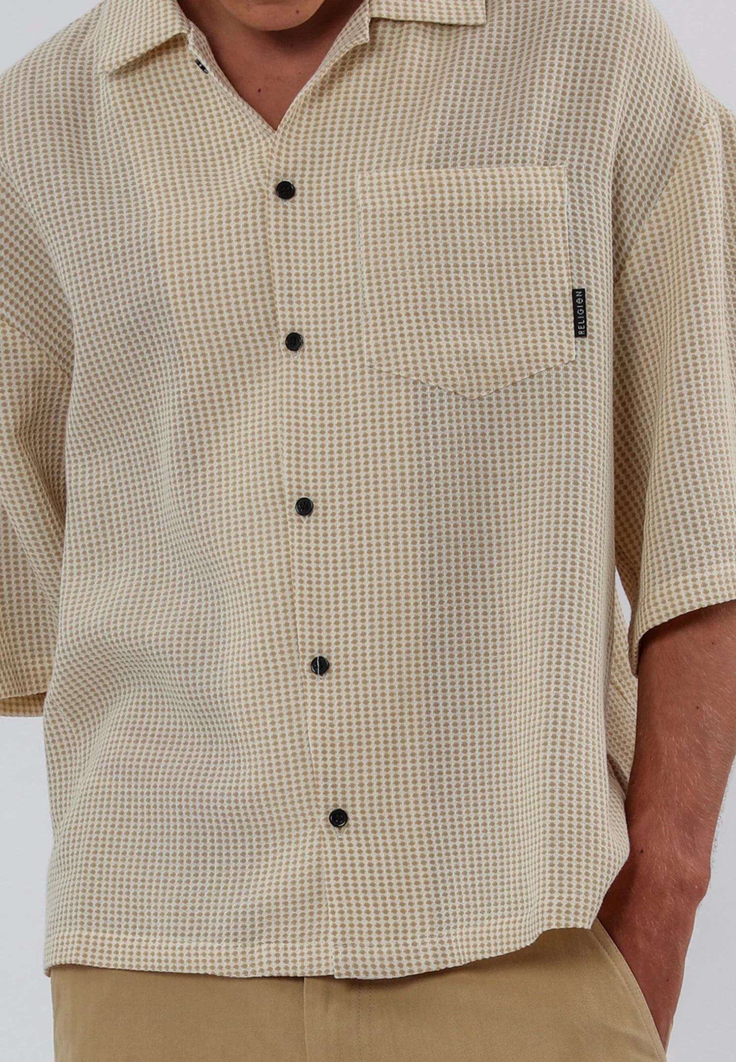 BRAILLE SHIRT OFF WHITE & SOFT KHAKI 5 BRAILLE SHIRT OFF WHITE & SOFT KHAKI - Image 3