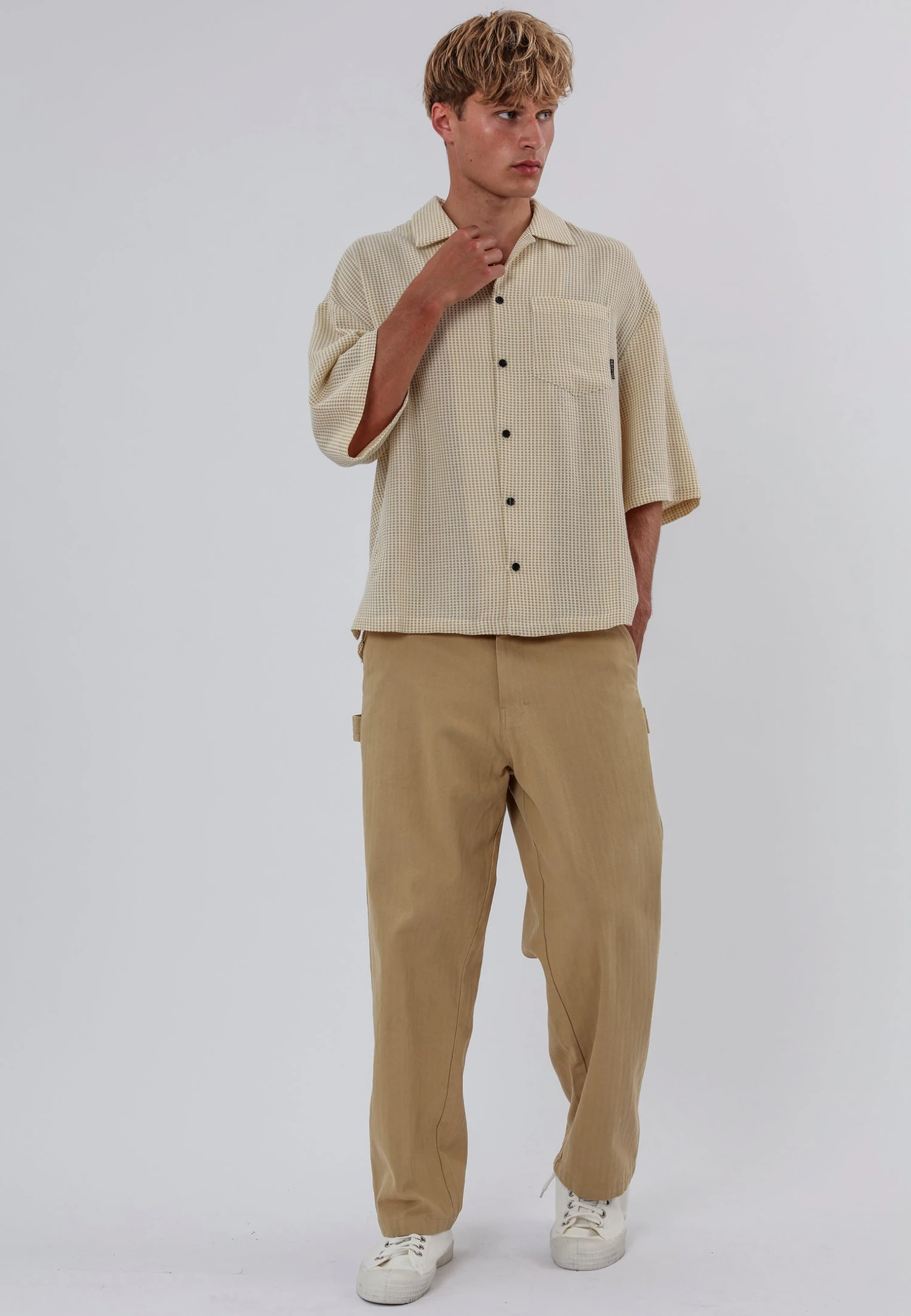 BRAILLE SHIRT OFF WHITE & SOFT KHAKI 9 BRAILLE SHIRT OFF WHITE & SOFT KHAKI - Image 7
