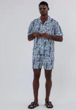 DRIP DYE SHORTS WHITE & BLUE -Religion Clothing 15HDRH03DRIPDYESHIRTWHITEBLUE 36