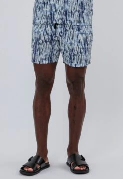 DRIP DYE SHORTS WHITE & BLUE
