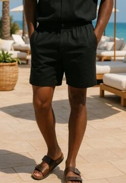MARBELLA ELASTICATED HOLIDAY SHORTS JET BLACK