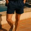 SAINT-TROPEZ ELASTICATED HOLIDAY SHORTS MIDNIGHT 1 SAINT-TROPEZ ELASTICATED HOLIDAY SHORTS MIDNIGHT -Religion Clothing 15HESP53 MIDNIGHT