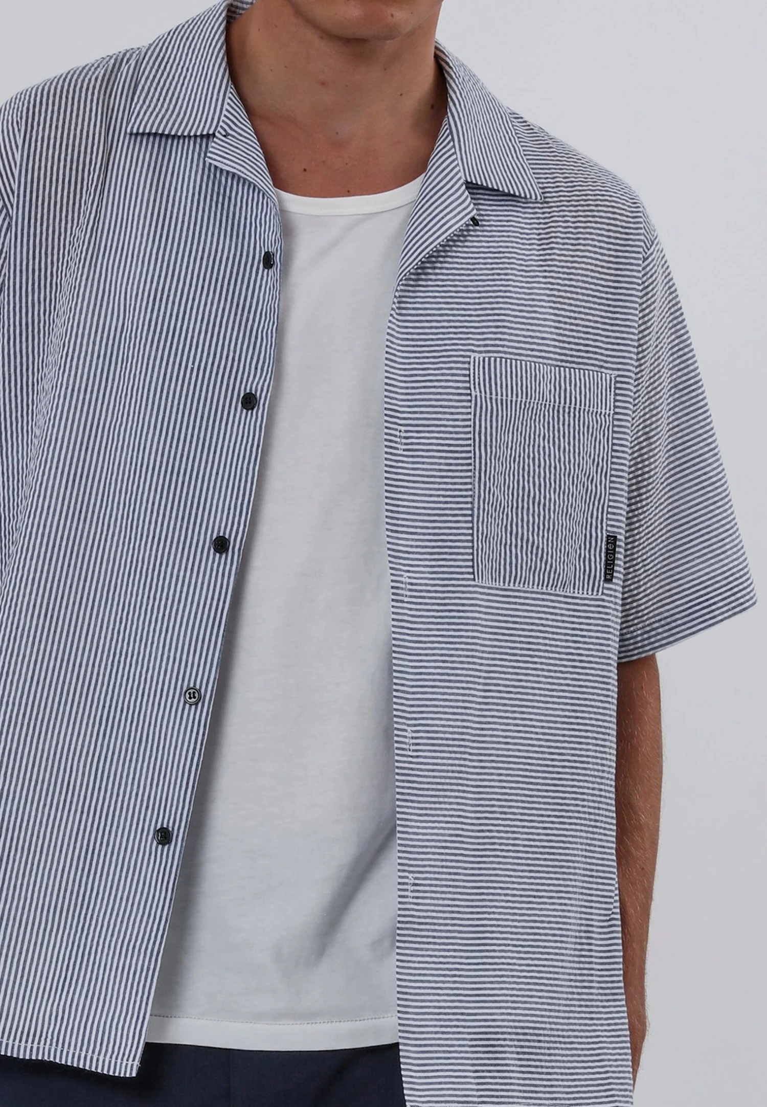 ILLUSION SHIRT OFF WHITE & BLUE 7 ILLUSION SHIRT OFF WHITE & BLUE - Image 5