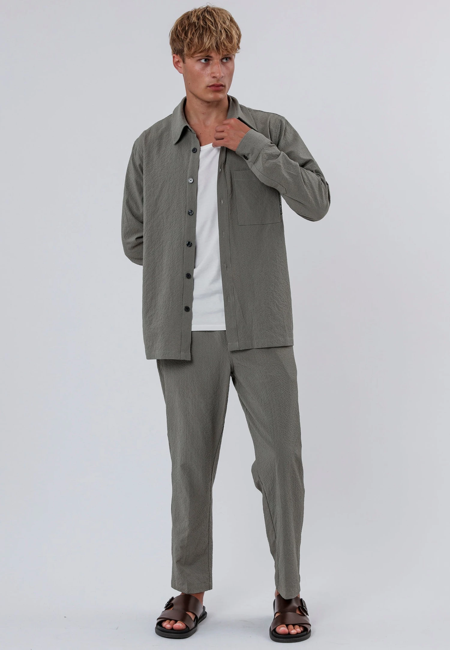 MYKONOS LONG SLEEVE HOLIDAY SHIRT MOSS GREEN 4 MYKONOS LONG SLEEVE HOLIDAY SHIRT MOSS GREEN - Image 2