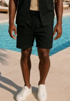 MARBELLA PLEATED HOLIDAY SHORTS JET BLACK