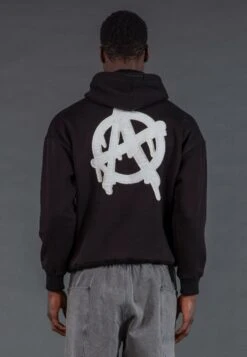 ANARCHY APPLIQUE HOODIE BLACK & OFF WHITE