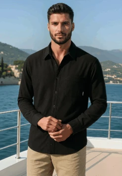 MONACO LONG SLEEVE HOLIDAY SHIRT MIDNIGHT