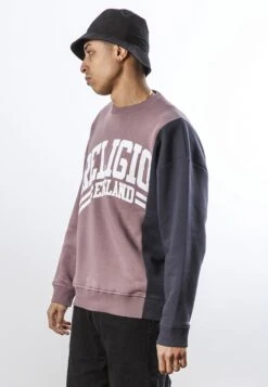 SPLIT SWEAT DEEP MAUVE -Religion Clothing 33TSLW67 SPLITSWEAT DEEPMAUVE INK3