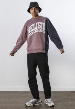 SPLIT SWEAT DEEP MAUVE -Religion Clothing 33TSLW67 SPLITSWEAT DEEPMAUVE INK4