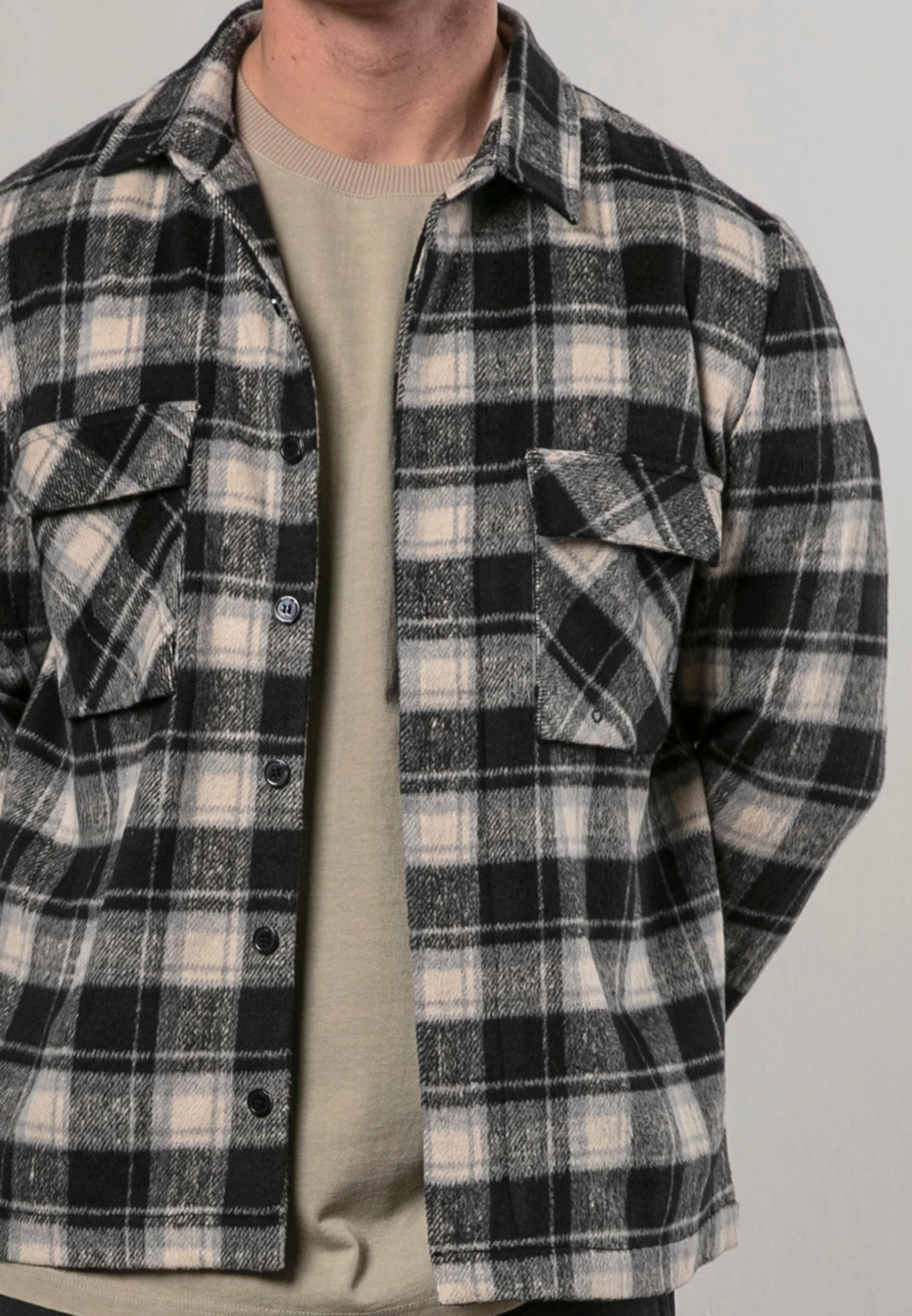 LUMBER SHIRT BLACK & OFF WHITE 7 LUMBER SHIRT BLACK & OFF WHITE - Image 5