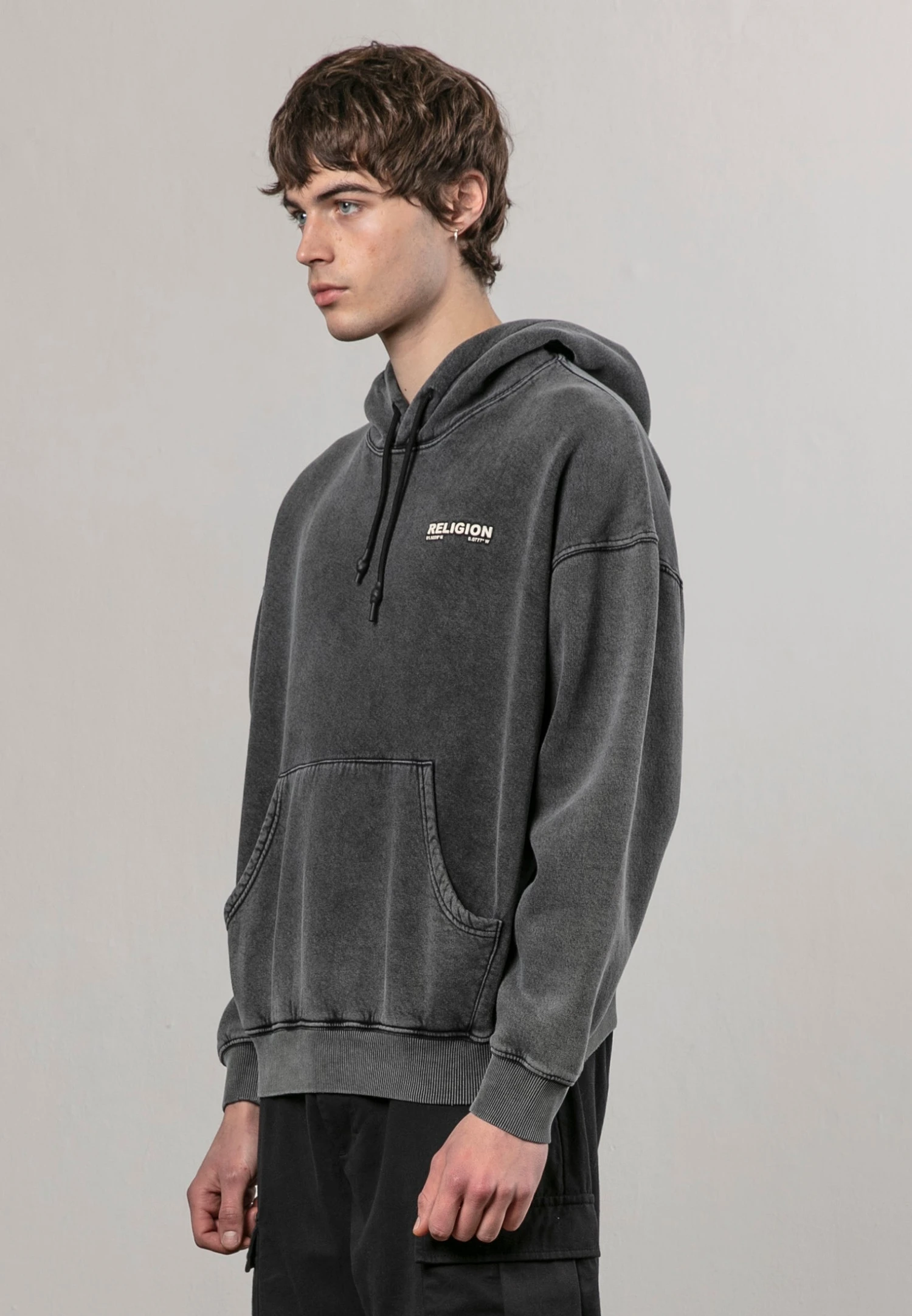 EMBROIDERED HOODIE BLACK ACID WASH 6 EMBROIDERED HOODIE BLACK ACID WASH - Image 4