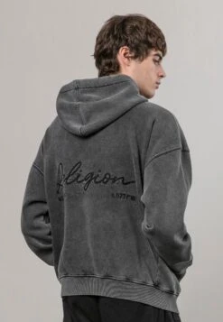 EMBROIDERED HOODIE BLACK ACID WASH 13 EMBROIDERED HOODIE BLACK ACID WASH -Religion Clothing 34TEWJ58BLACKACIDWASH4