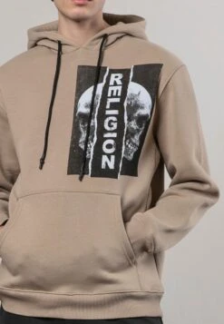 RIPPED HOODIE FAWN -Religion Clothing 34TRPW74FAWN3
