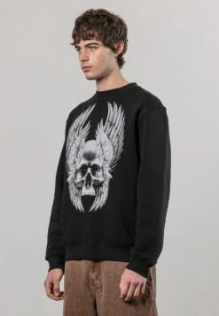 WINGS SKULL SWEAT BLACK -Religion Clothing 34TWKW70BLACK1