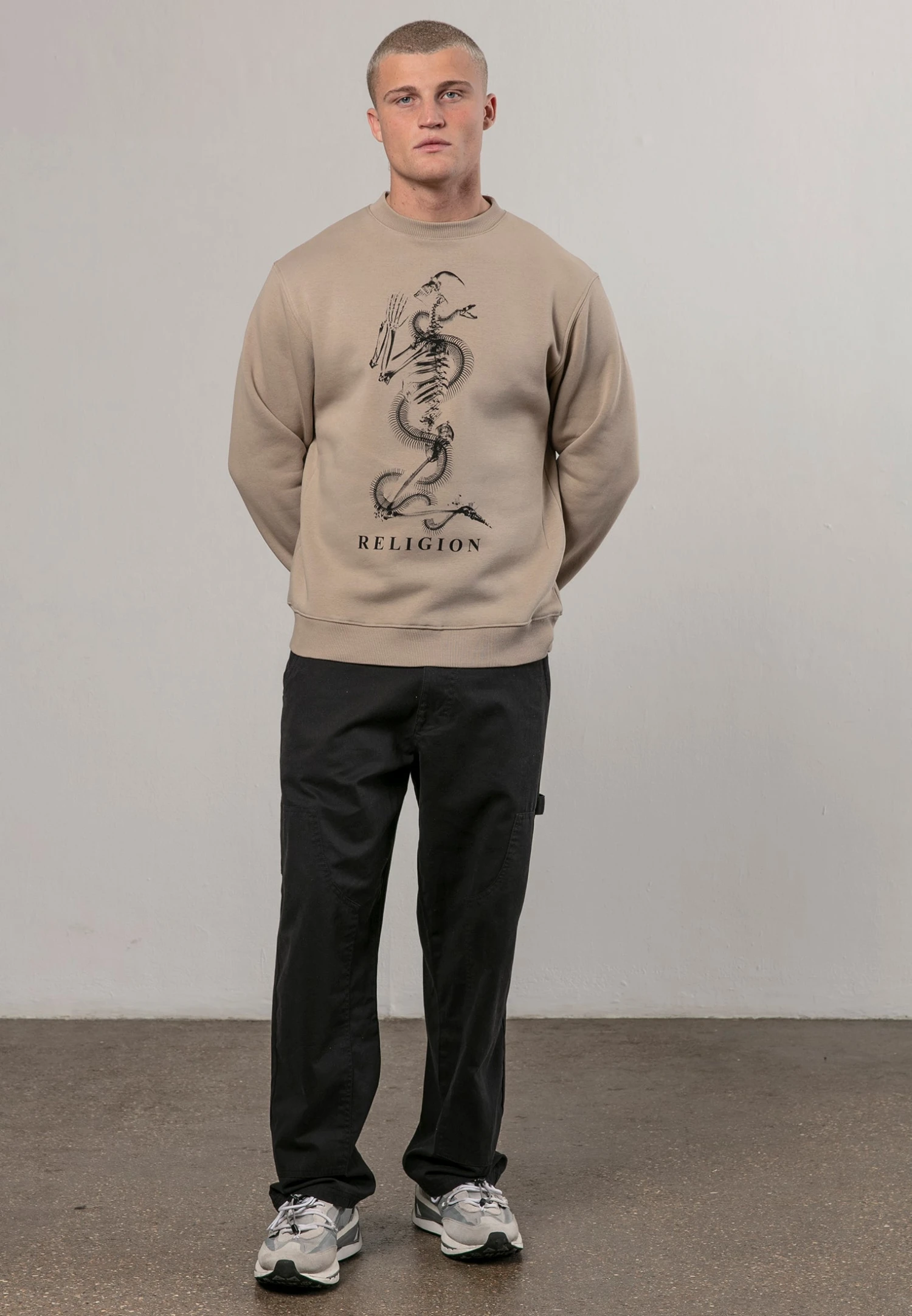 XRAY SKEL N SNAKE SWEAT FAWN 6 XRAY SKEL N SNAKE SWEAT FAWN - Image 4