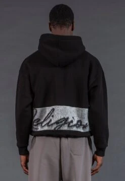 KNITTED RELIGION HOODIE BLACK