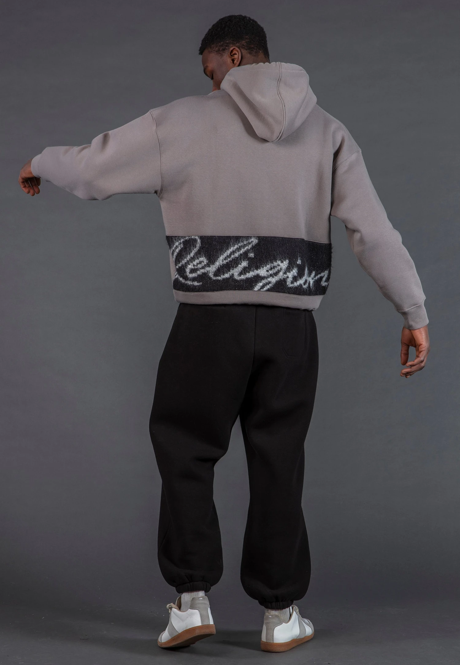 KNITTED RELIGION HOODIE CEMENT GREY 4 KNITTED RELIGION HOODIE CEMENT GREY - Image 3