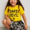 Kids DARE DEVIL GIRLS T-SHIRT YELLOW -Religion Clothing 514DDN03YELLOW1 d47b8f2d 122c 45ae bdf6 3a2abf580a64