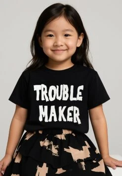Kids TROUBLE MAKER GIRLS T-SHIRT BLACK