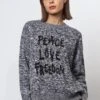 PEACE JUMPER BLACK & WHITE -Religion Clothing 54HPAW03BLACK1
