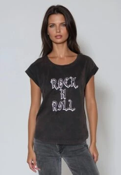 ROLLED CAP SLEEVE CHOCOLATE RUST -Religion Clothing 55BRTC86CHOCOLATERUST3