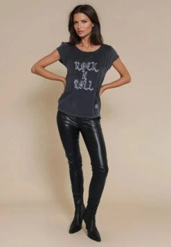 SPLIT SHOULDER T-SHIRT VINTAGE BLACK