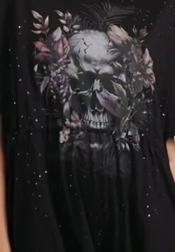 TOPAZ DRESS BOTANICAL SKULL BLACK 12 TOPAZ DRESS BOTANICAL SKULL BLACK -Religion Clothing 55BTZD67 BLACK 4