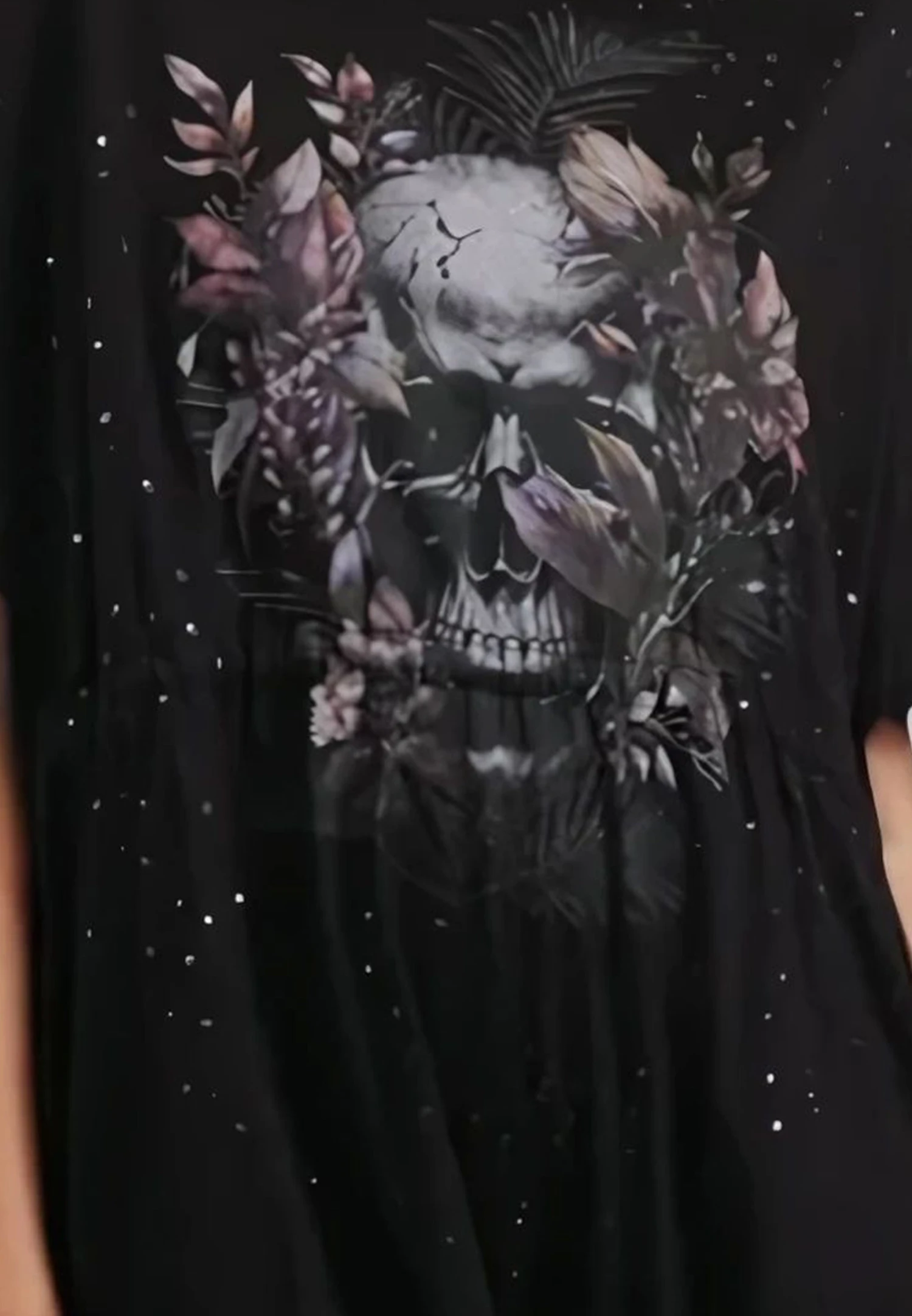 TOPAZ DRESS BOTANICAL SKULL BLACK 7 TOPAZ DRESS BOTANICAL SKULL BLACK - Image 5