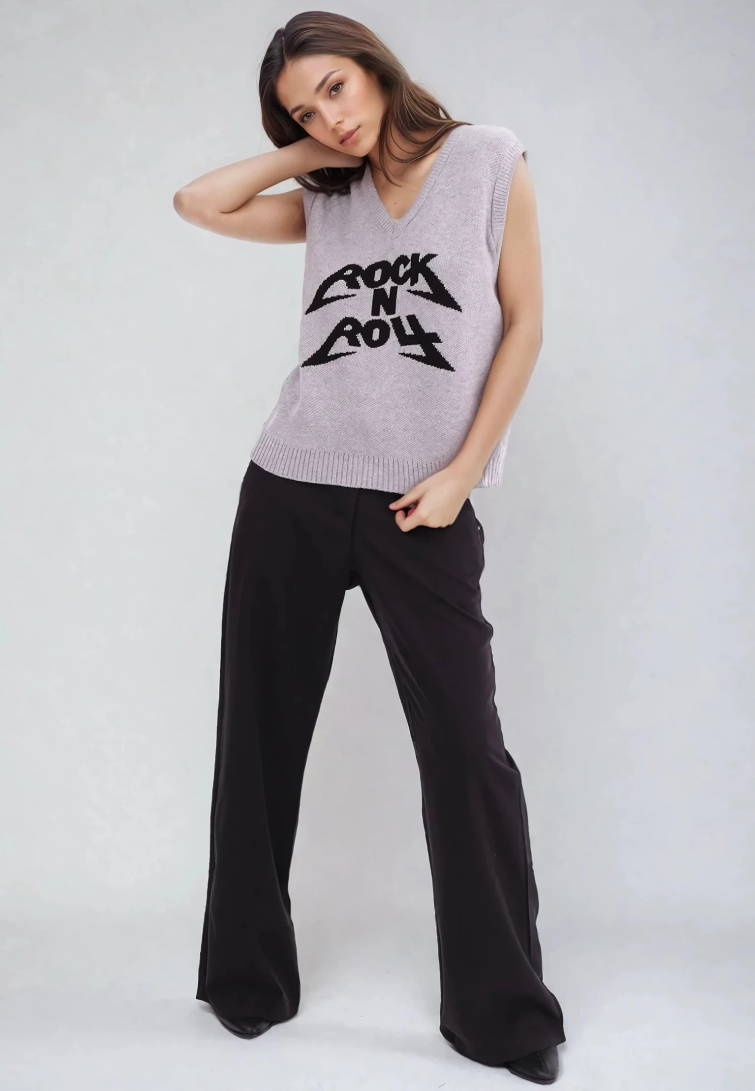 REBEL GILET ROCK N ROLL GREY 3 REBEL GILET ROCK N ROLL GREY - Image 2