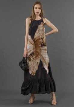 TWIST MAXI DRESS CHARM SEPIA