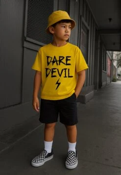 Kids DARE DEVIL BOYS T-SHIRT YELLOW -Religion Clothing 614DDN03YELLOW2