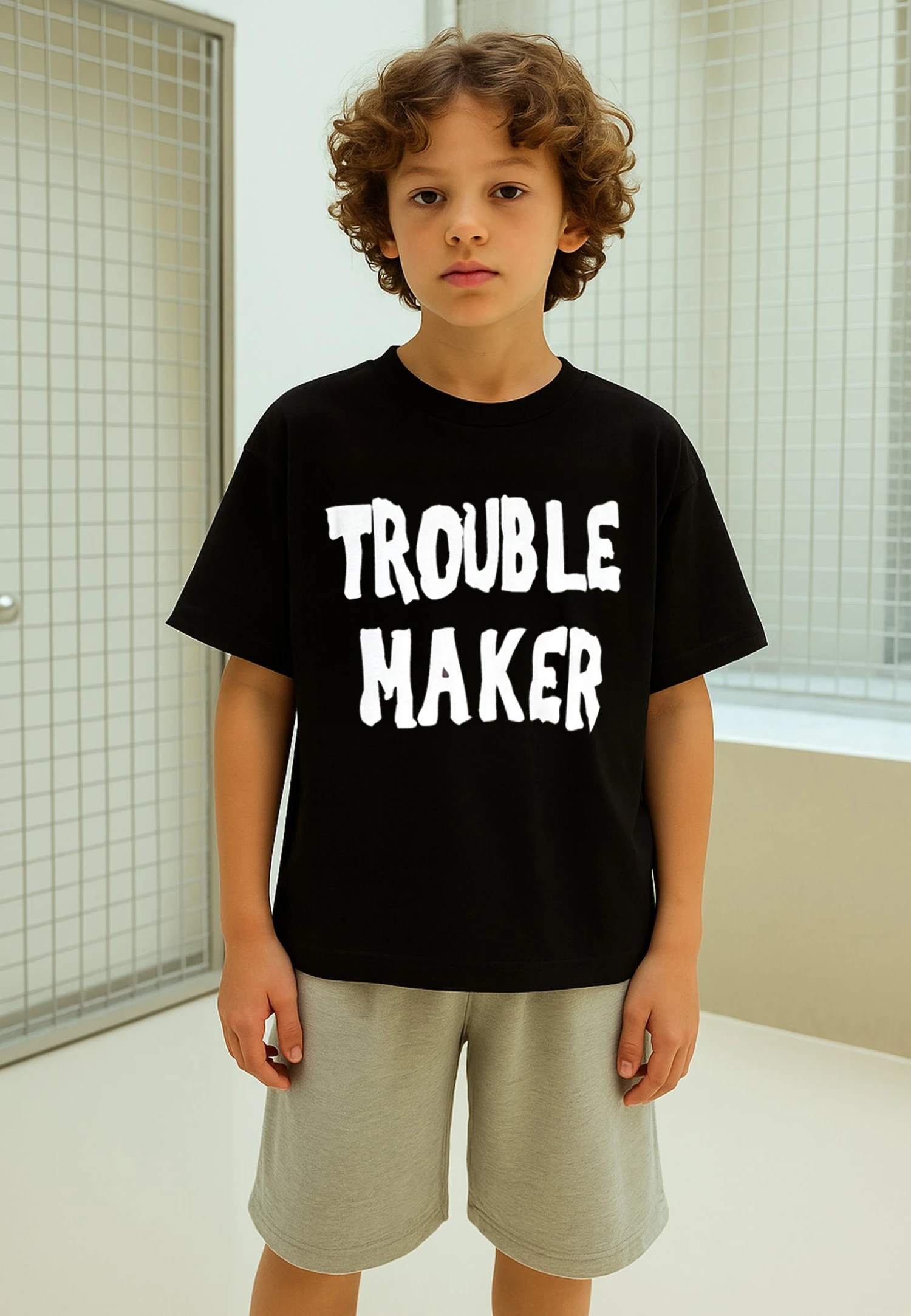 Kids TROUBLE MAKER BOYS T-SHIRT BLACK 3 Kids TROUBLE MAKER BOYS T-SHIRT BLACK