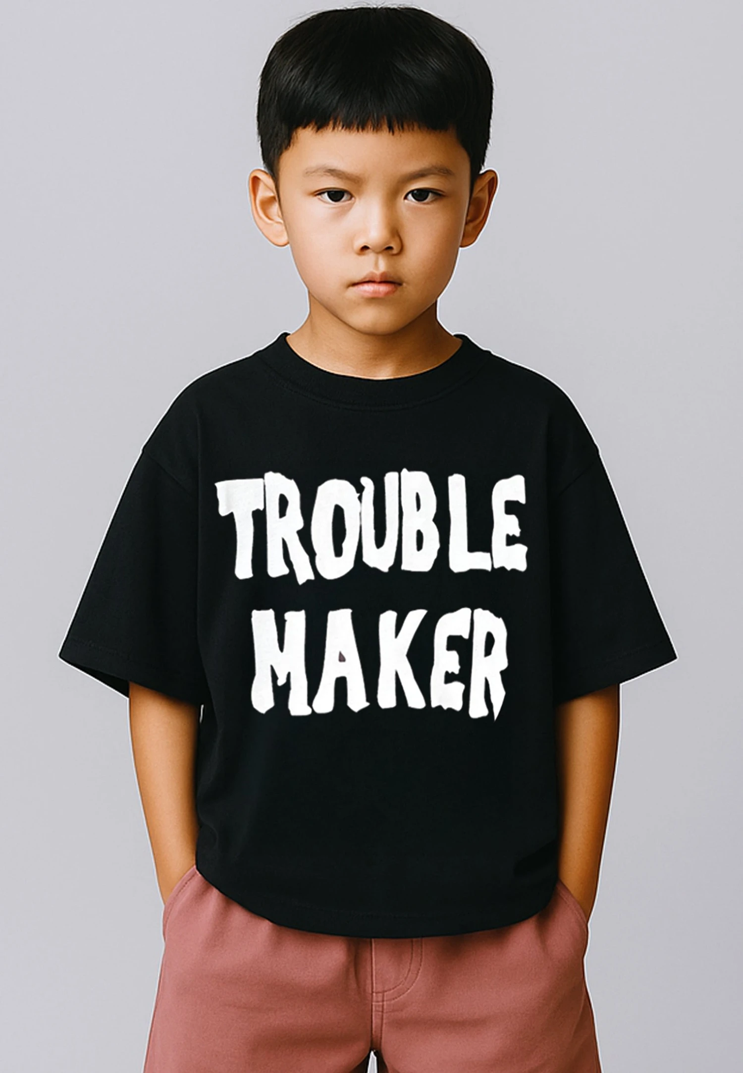 Kids TROUBLE MAKER BOYS T-SHIRT BLACK 4 Kids TROUBLE MAKER BOYS T-SHIRT BLACK - Image 2
