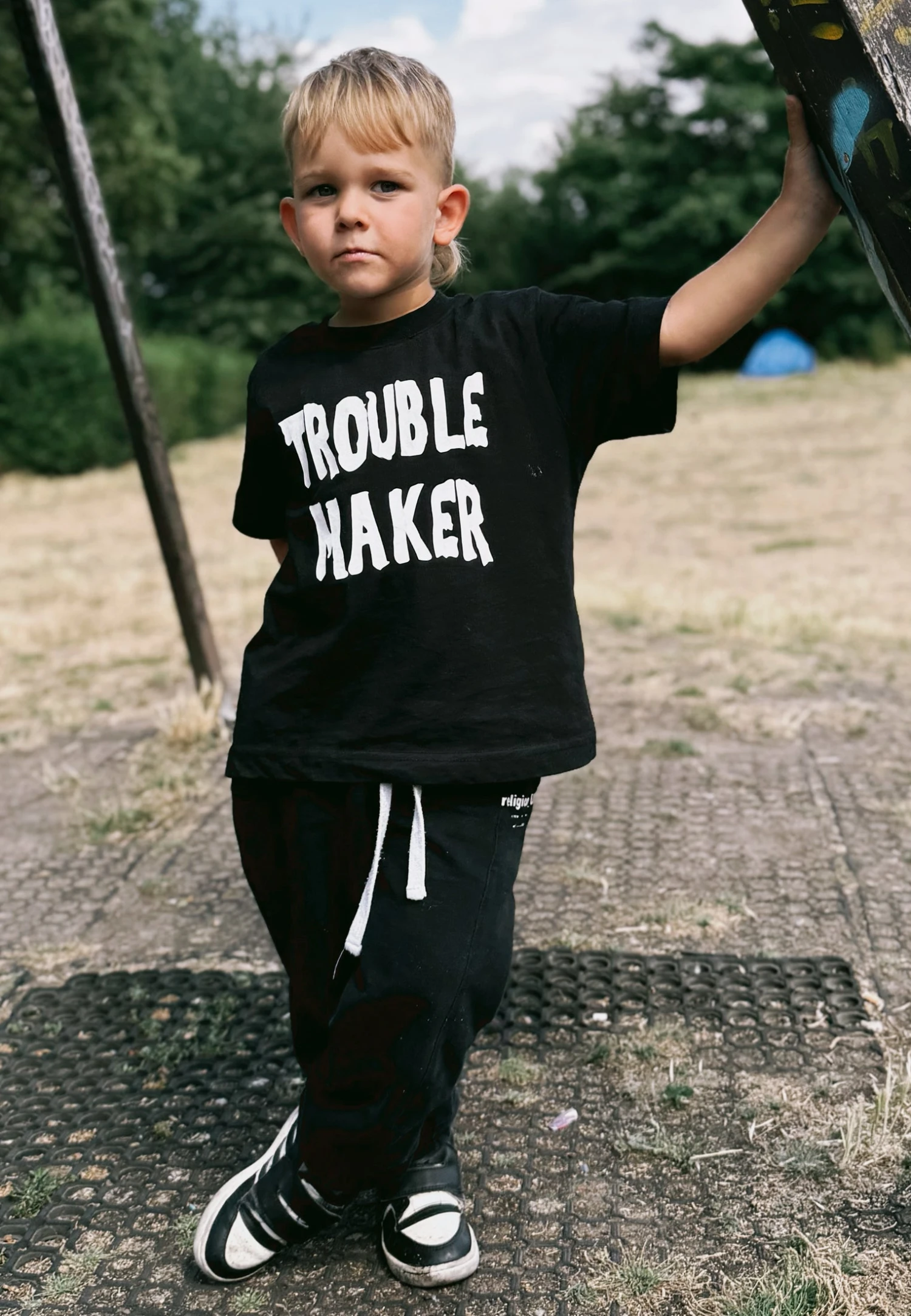 Kids TROUBLE MAKER BOYS T-SHIRT BLACK 9 Kids TROUBLE MAKER BOYS T-SHIRT BLACK - Image 7