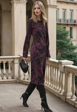FLINT DRESS MAUVE WINE