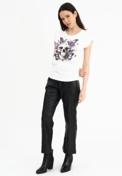JILLIAN T-SHIRT WHITE SKULL -Religion Clothing 75BJNT14SKULLWHITE2