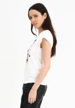 JILLIAN T-SHIRT WHITE SKULL -Religion Clothing 75BJNT14SKULLWHITE3