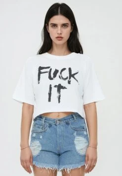 FUCK IT CROP TOP WHITE