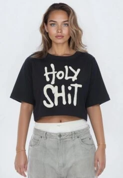 HOLY SHIT CROP TOP BLACK -Religion Clothing HOLYSHIT22