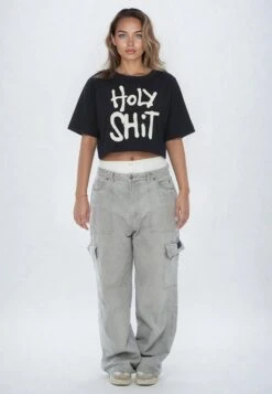 HOLY SHIT CROP TOP BLACK -Religion Clothing HOLYSHIT23