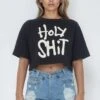 HOLY SHIT CROP TOP BLACK -Religion Clothing HOLYSHIT26